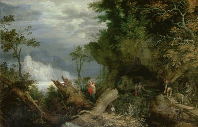 A Rocky Landscape with the Entrance to a Mine by Roelandt Jacobsz. Savery